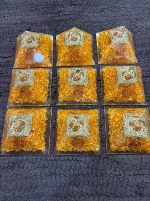 Dyed Citrine pyramid